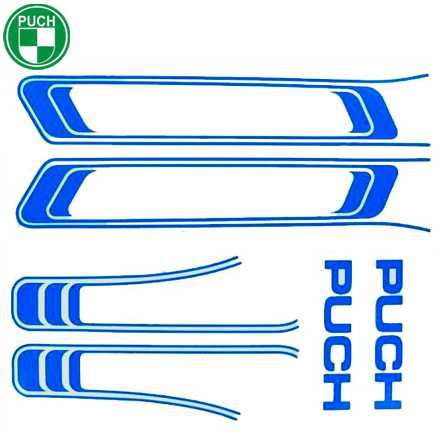 Klebersatz Tankabzug blau PUCH links/rechts vorn/hinten